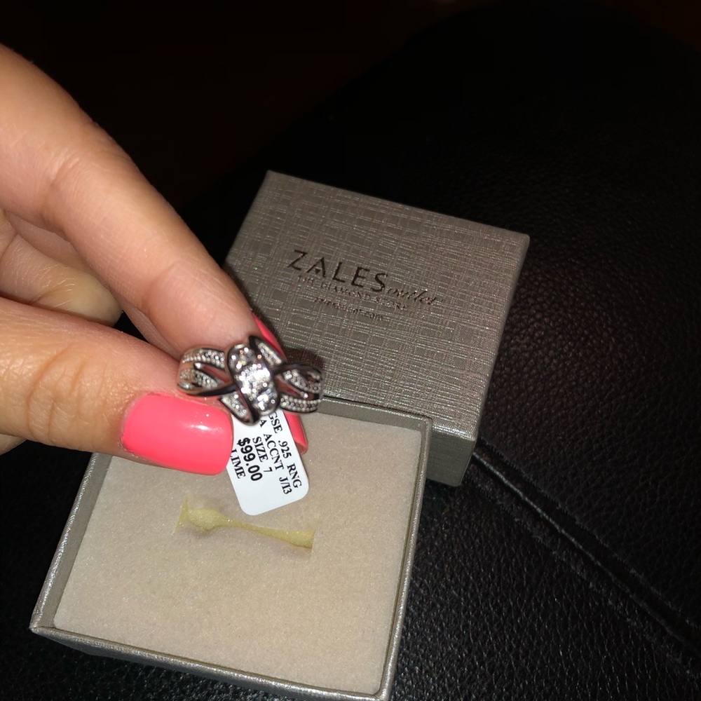 Zales Sterling Silver and diamond ring